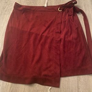 Maroon wrap skirt